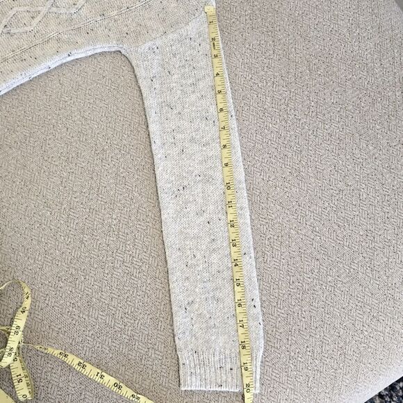 Roxy Light Gray Speckled Oversized Crew Neck Sweater - Size Small - Picture 10 of 12